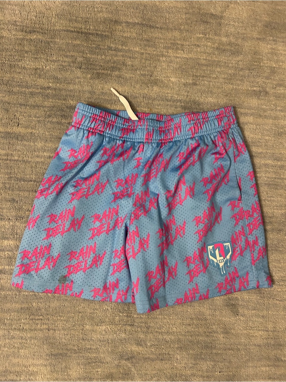 Kids' Blue & Pink 'Rain Delay' Athletic Shorts